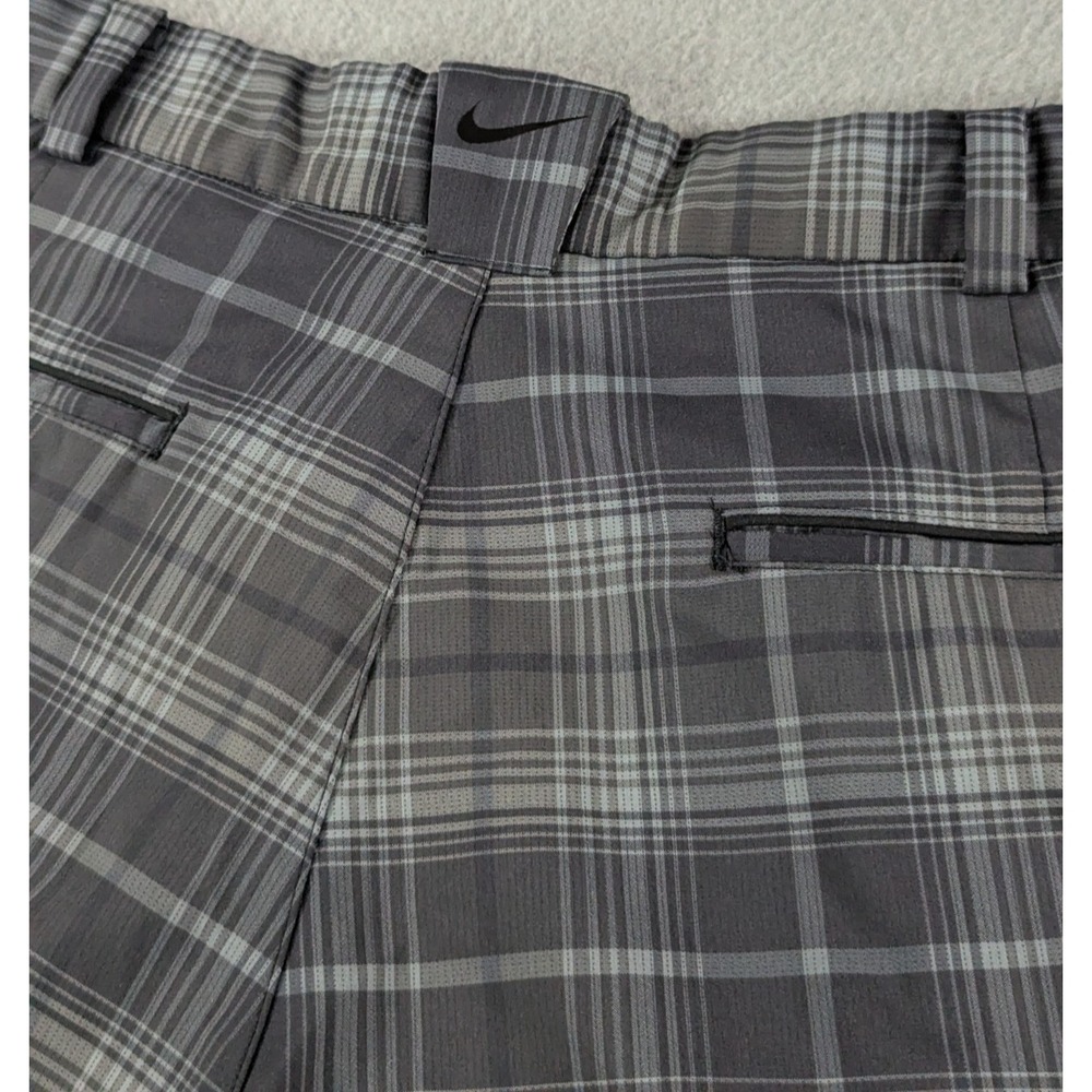 Nike Golf Mens Tour Performance Dri-FIT Plaid Shorts 32 Gray Black 657746-060 - Picture 5 of 10